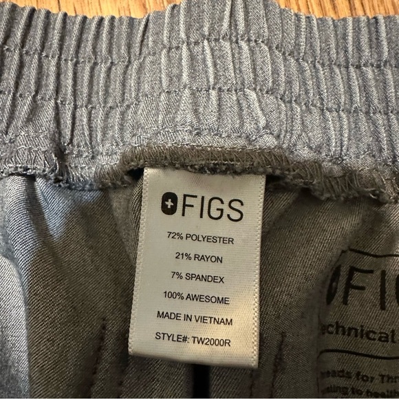 Figs Gray Uniform Medical Nurse Drawstring Back elastic waist Pants size small - Picture 8 of 11